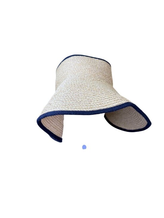 Helen Kaminski Womens Natural Raffia Straw Visor Hat With Black Trim main image 5